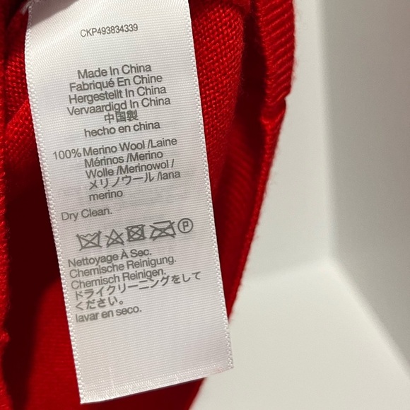 Madewell Merino Wool Boyfriend Cardigan Button Relaxed XXS Bright Cherry NWT - Picture 11 of 12